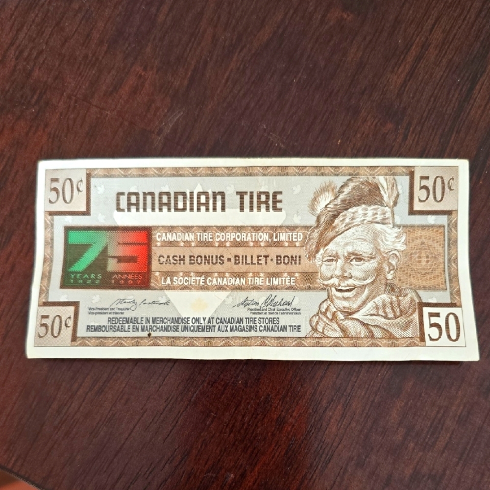 Canadian Tire 50 Cent Bill